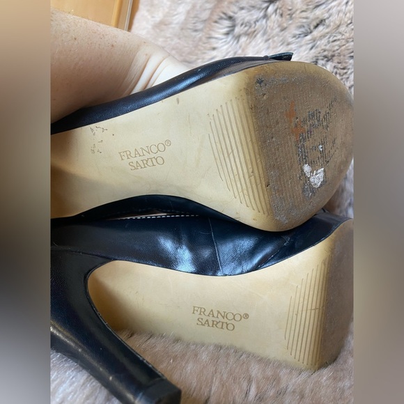 Franco Sarto Leather Upper Bow Heels Size 7.5M - Picture 6 of 11